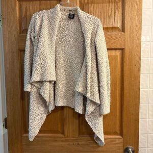 Bobeau Women’s Beige Ivory Cream Knotted Sweater Cardigan Cozy Drape Wrap Size M